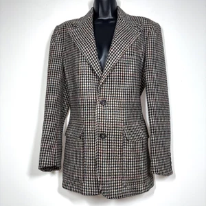 Chaqueta Blazer Ralph Lauren Mujer 6 Lana Pata de Gallo De Colección EE. UU. Marrón Ecuestre - Imagen 1 de 12