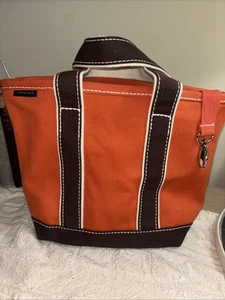 L.L. Bean Mini Striped Boat and Tote Bag with Open Top Made in USA Key Holder - Picture 1 of 9