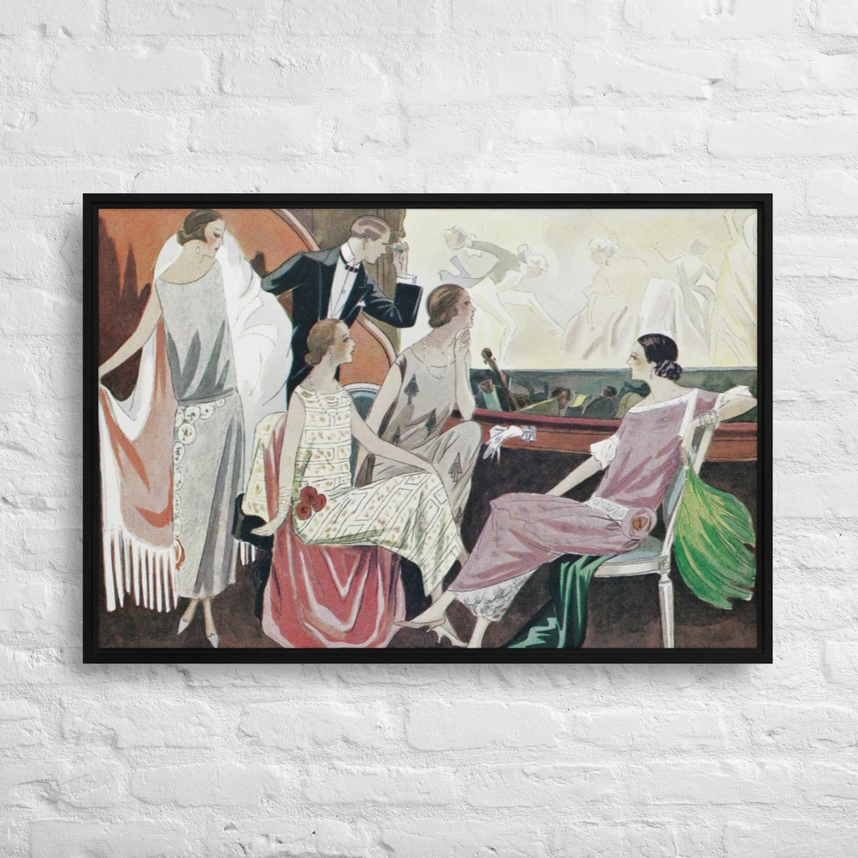 View of the stage and orchestra pit by Ed Henry 36x24-Framed Canvas Print - Image 1 of 1