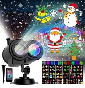 Christmas Projector Lights Outdoor, 2-in-1 Moving Patterns Landscape Light - Picture 1 of 8
