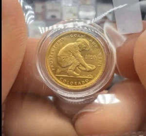 VERY RARE 2020 1/10th oz 9999 Fine Gold Prospector Bar/Round - Picture 1 of 5