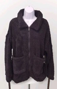 Marc New York MNY Performance Teddy Jacket Women's Large Zip Black Sherpa Coat - Picture 1 of 7