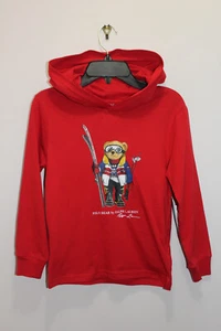 POLO RALPH LAUREN CLASSICS BOYS LIGHT HOODIE 100% COTTON RED SIZE 7 - Picture 1 of 3