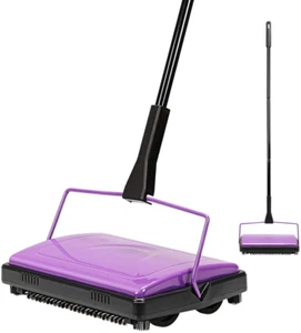 Carpet Sweeper Cleaner for Home Office Low&Undercoat Carpets Rugs Pet Hair Dust - Picture 1 of 7