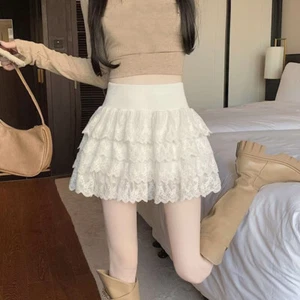 Japanese Girls Lace Ruffles Mini Skirts Cute Summer Party School A-Line Skirts - Picture 1 of 5