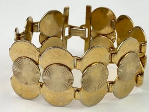 SPERRY Vintage Gold Tone 1960s Wide Link Bracelet - Picture 1 of 10