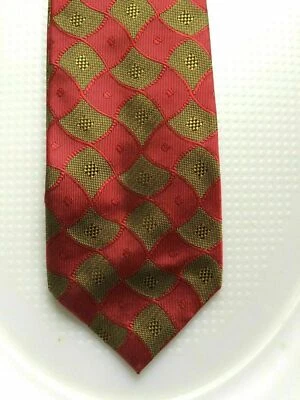 CORBATA DE CUELLO COACH PARA HOMBRE 100% SEDA ITALIANA 58" LARGO 3,50" ANCHO BORGOÑA CAQUI VERDE Foto 1 de 3