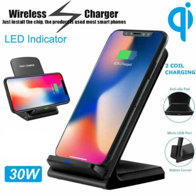 Qi Wireless Charger Induktive Ladestation Induktion Ladegerät Kabellos Für Handy - Bild 1 von 4