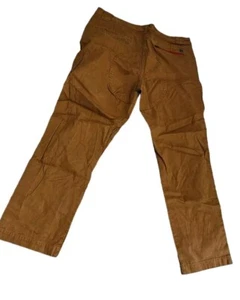 Woolrich Men's Pants Brown Gussett Butt Red Zippers 38x32 - Picture 1 of 7