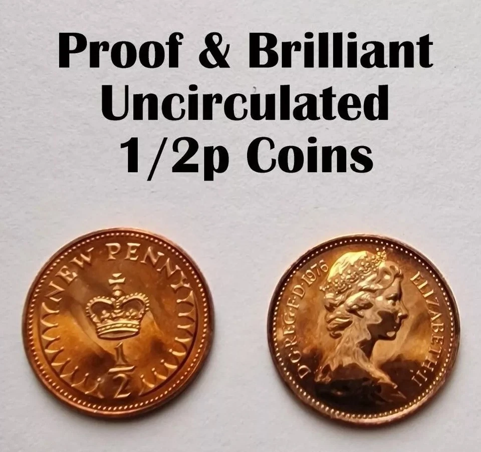 1971-1984 UK  1/2p Half Penny Coins PROOF & BRILLIANT UNCIRCULATED -Select Years - Image 1 of 1