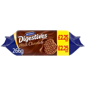 McVitie’s Dark Chocolate Digestive Biscuits 266g x10 | Golden Wheat Biscuits - Picture 1 of 1