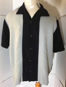 Camisa de vestir informal para hombre Milano Bay manga corta negra/gris talla grande #101880 - Imagen 1 de 12