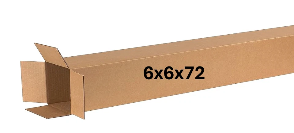 6" x 6" x 72" CARDBOARD BOX - 200 lb - SINGLE BOX - TALL - Image 1 of 4