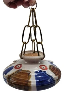 Hand Thrown Pottery Hummingbird Feeder Studio Art Stoneware Vintage Glazed OOAK - Picture 1 of 9