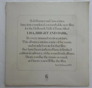 1973 Sealed Lp Rod McKuen Lisa, Bright And Dark Stanyan Records 10094 - Picture 1 of 8