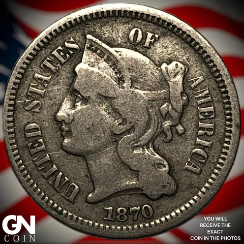 1870 3 Cent Nickel Piece  Q8136 Cover