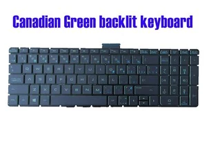 Teclado retroiluminado verde canadiense para HP Gaming 15-AK NSK-CW6BQ 9Z.NC8BQ.62M - Imagen 1 de 1
