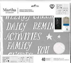 Plantilla adhesiva de corte láser Martha Stewart Crafts 40 diseños planificador calendario - Imagen 1 de 2