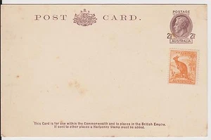 (KT18) 1950 AU 2½d KGV &½d Kangaroo postcard unused (A) - Picture 1 of 1