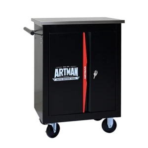 Rolling Tool Cart Double-Door Clapboard Tool Storage Cabinet with Lock & Key - Picture 1 of 15