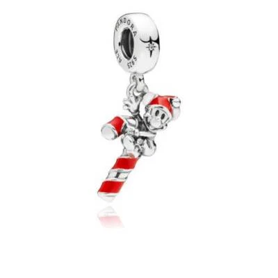 Charm Pandora Disney Schläger Zuckerpaste Mit Mickey Mouse 797500EN09 Silber - Bild 1 von 2