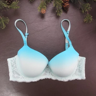 Sujetador No Boundaries para mujer 34DD azul blanco ombre encaje push up lencería con aros Foto 1 de 4