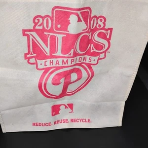 PHILADELPHIA PHILLIES LOGO OFFICIAL MLB NLCS CHAMPIONS 2008 CLOTH TOTE - Picture 1 of 7