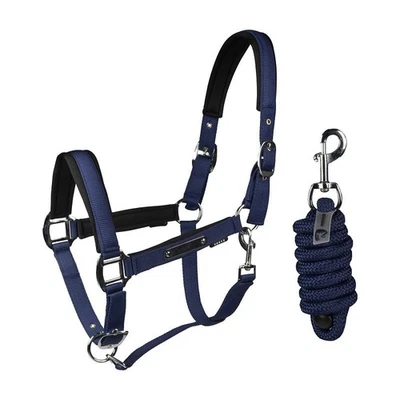 Gurthalfter Halfter Set Classic Delight  Setty Minishetty  blau u. schwarz HORKA - Bild 1 von 2