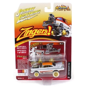 White Lightning Chase ~ 1/64 Johnny 2A 1958 Plymouth Fury, Zingers JLSF024-A2WHT - Picture 1 of 1