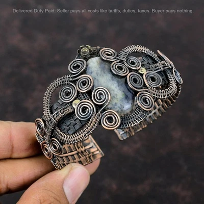Oferta Black Friday Cobre Iolita Piedras Preciosas Alambre Envuelto Boho Puño Joyería Foto 1 de 4