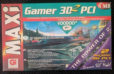 3dfx Voodoo 2 8MB Maxi Gamer 3D 2 PCI Two Cards Original Bundle New - Image 1 of 4