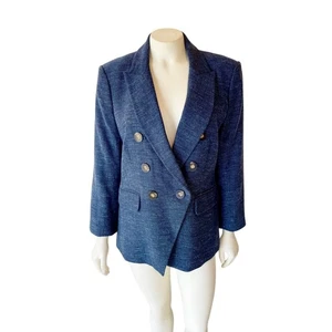 Giacca Veronica Barba Dickey Spina di Pesce Impero Navy Blazer Doppiopetto Tg 8 - Foto 1 di 11
