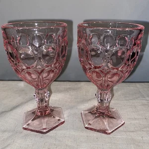 Fostoria Moonstone Pink Wine Glass 5 1/4” High Set Of (2) - Picture 1 of 3