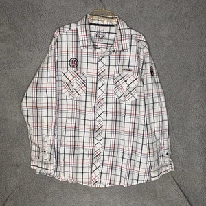 Disney Cruise Line Men's Long Sleeve Shirt Plaid Pearl Snaps XXL - Picture 1 of 13