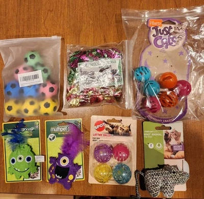 Cat Toys Bouncy Balls Mylar Balls Lattice Balls Catnip Large Lot New - Image 1 of 4