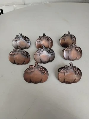 Lote de 8 servilleteros metálicos para calabaza. Color Bronce Otoño Acción de Gracias  Foto 1 de 4