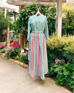 Vintage David Brown California  Maxi Long Sleeve Two  Prints Size  Large 60’’s - Picture 1 of 8