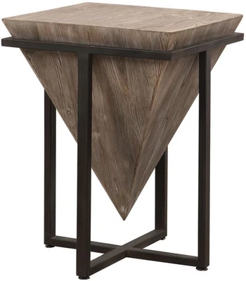 Mesa de acento Uttermost 24864 Bertrand 18-1/4"L hierro y madera de abeto - bronce Foto 1 de 4