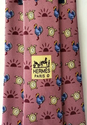 Hermès Hermes Cravatta Tie  Krawatte 7566 SA - Twill de Soie Rooster - New - Imagen 1 de 4