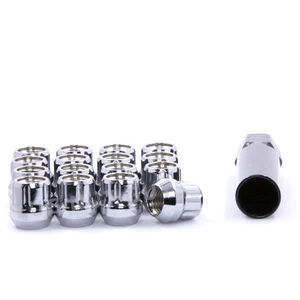 16 Spline Lug Nuts Tuner Style Open End 12x1.5 Chrome Bulge Acorn Honda Acura - Picture 1 of 5