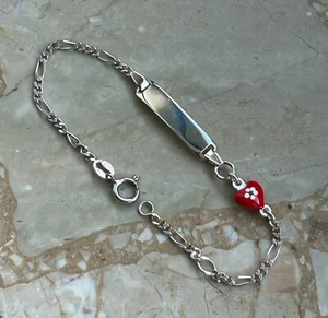 ID Band Armband Silber Kinder 925 mit Wunschtext Lasergravur 16 cm - Bild 1 von 7