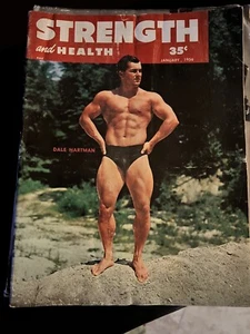STRENGTH & HEALTH Jan 1956 Muscle Magazine Dale Hartman Cover - Picture 1 of 2