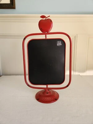 Retro 2-Sided CHALKBOARD, Message Board, Rotating, Swivel Metal Stand - Image 1 of 4