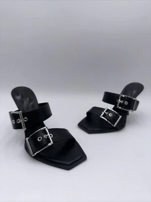 Alexander McQueen Mujer Cuero Negro Vestido Zapatos de salón Tacones Hebilla Talla 39 Foto 1 de 4