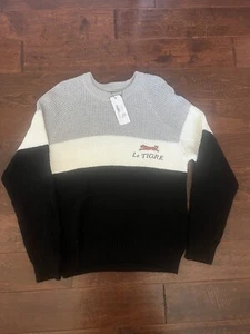 Le Tigre Men's Pullover Sweater Size XL Cotton Blend Striped Loose Knit MSRP $70 - Picture 1 of 4
