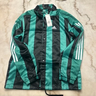 Adidas Originals атласные мужские тренеры трек куртка суда зеленый IB8393 размер маленький - Изображение 1 из 4