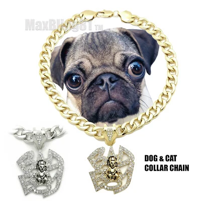 MAXBLING81 BAD BOY Charm Cuban Dog Cat Pet Puppy Silver Plated Collar Choker Chain Necklace