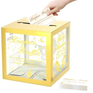 50 Pcs Diaper Raffle Tickets With Box For Baby Shower Diaper Raffle Card Gender  - Picture 1 of 7