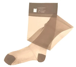 Vintage 70s Nylon Stockings RHT Micro Mesh Warm Taupe  size 9 1/2 M - Picture 1 of 4