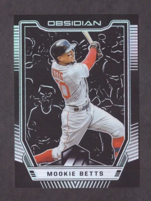 2019 Panini Obsidian Baseball MOOKIE BETTS Silver Prizm Card Mint Red Sox - Image 1 of 2
